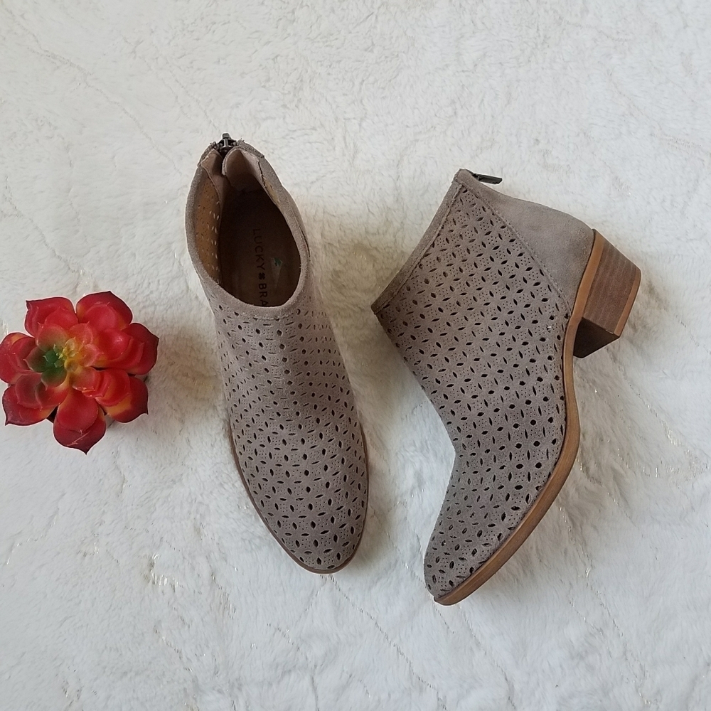 Lucky Brand Perforated Ankle Booties